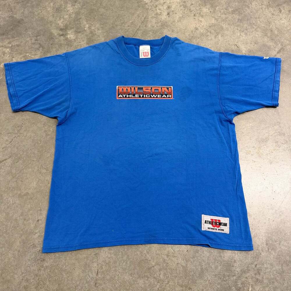 Vintage 90s Wilson Athleticwear Graphic T-Shirt Blue XL
